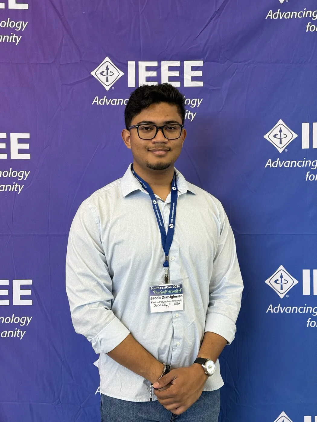 Jacob Diaz-Iglesias at the IEEE SoutheastCon technology conference.